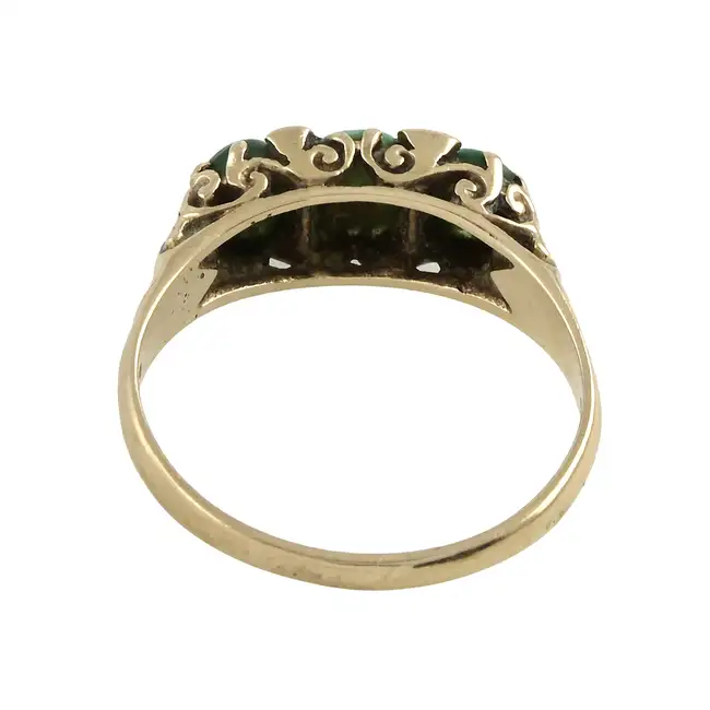Mid 20th century turquoise three-stone ring