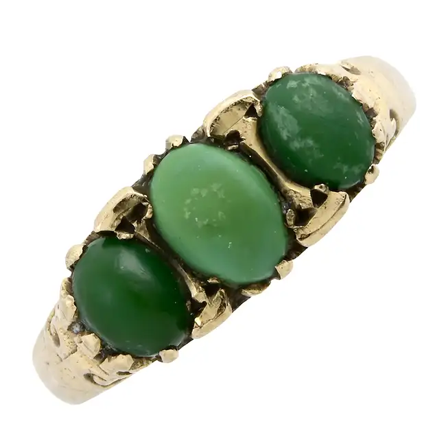 Mid 20th century turquoise three-stone ring