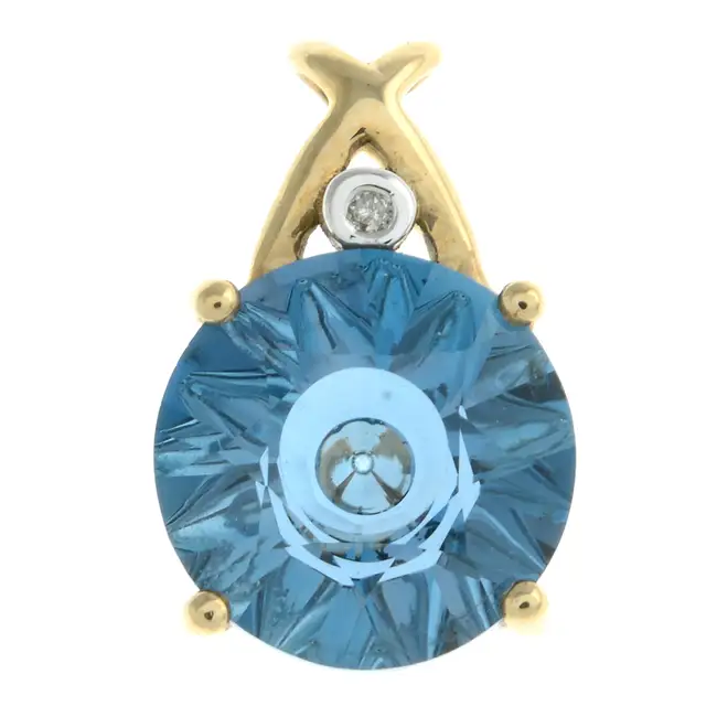 Topaz & diamond pendant