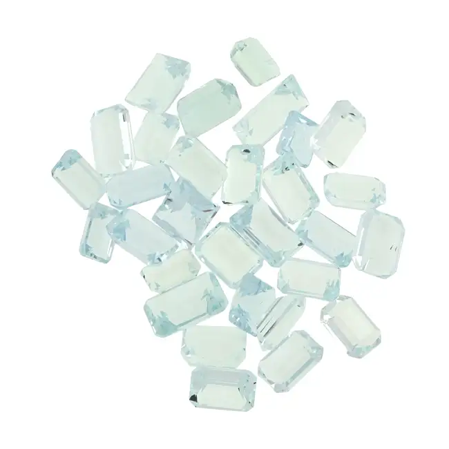 Assorted rectangular-shape aquamarines, 46.76ct