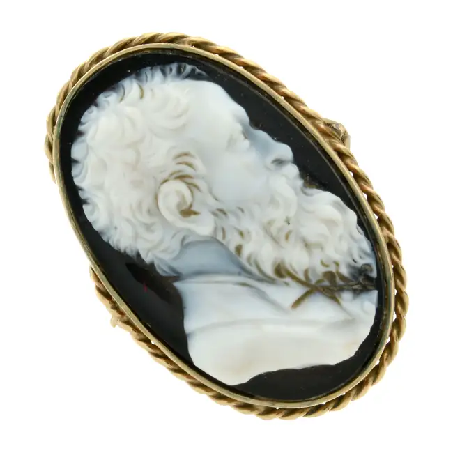 Onyx cameo ring