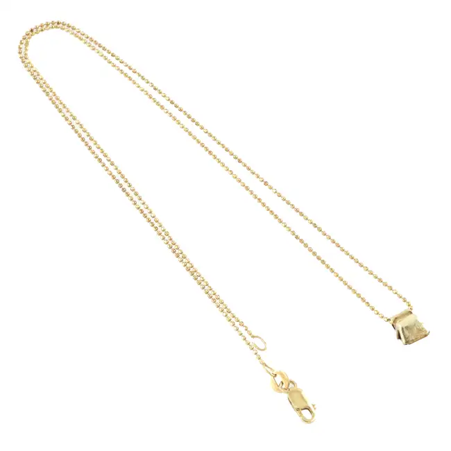 Synthetic ruby pendant, with chain