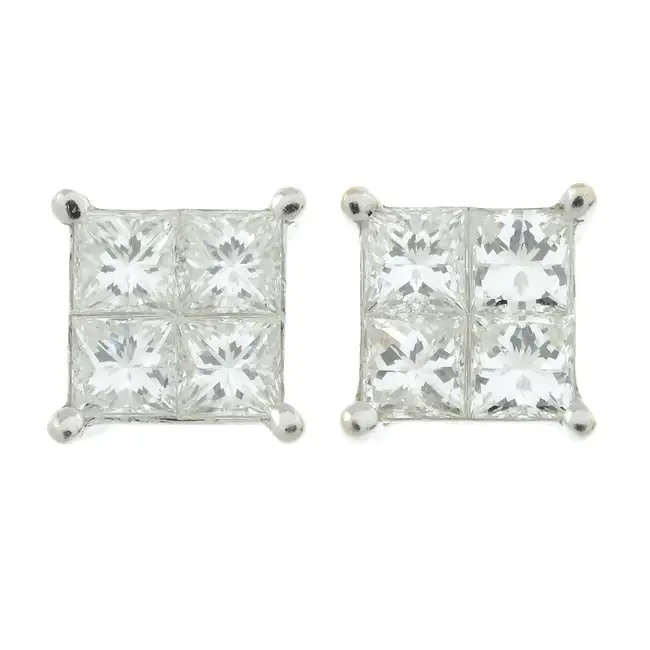 Diamond cluster stud earrings