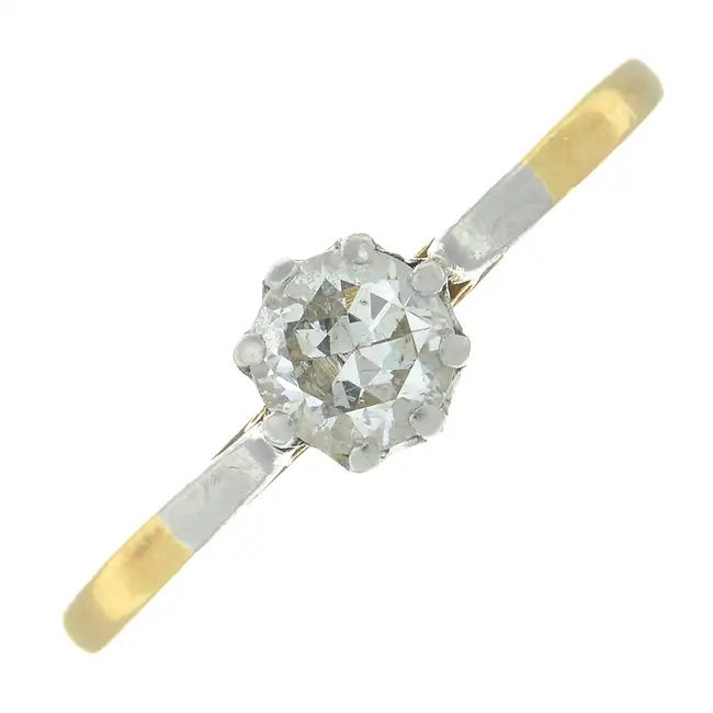 Mid 20th century diamond single-stone ring