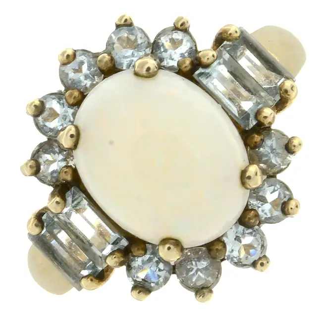 9ct gold opal & aquamarine dress ring