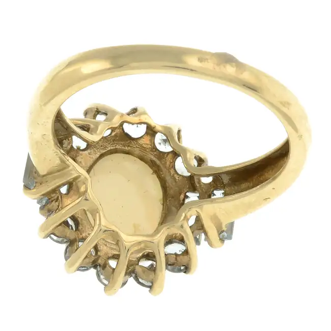 9ct gold opal & aquamarine dress ring