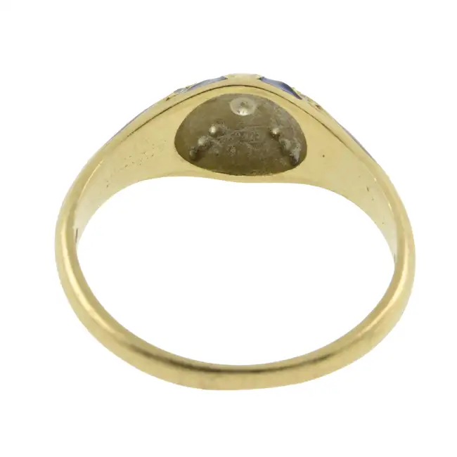 18ct gold diamond & enamel ring