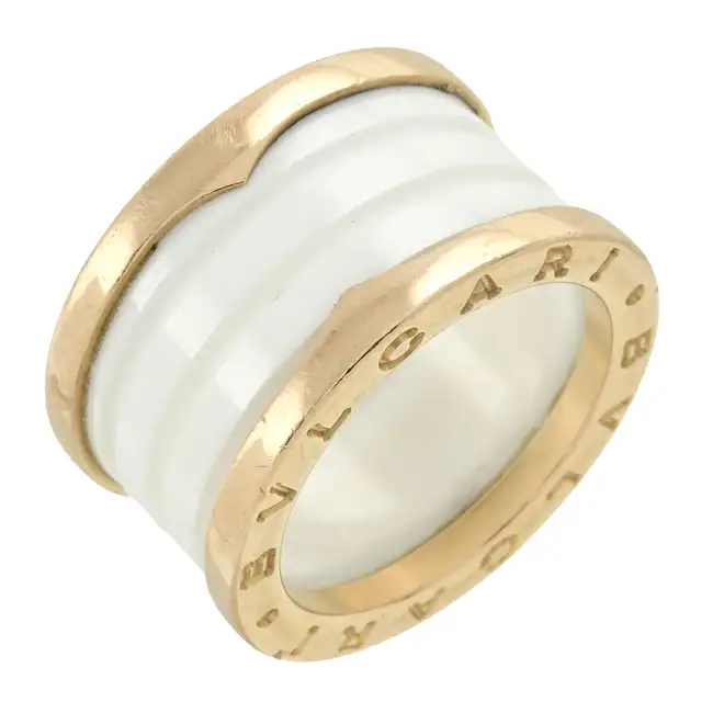 18ct gold white ceramic 'B.Zero1' ring, by Bulgari