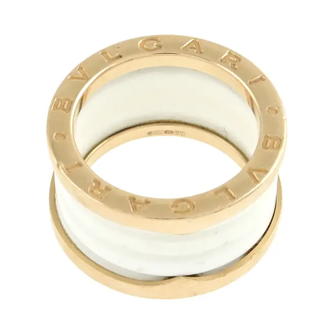 18ct gold white ceramic 'B.Zero1' ring, by Bulgari