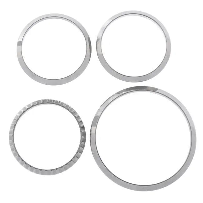 Four stainless steel bezels