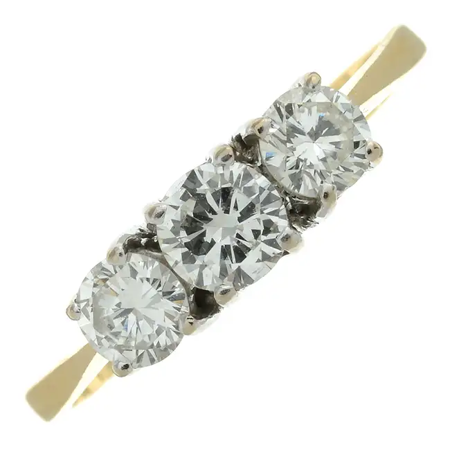 Diamond three-stone ring