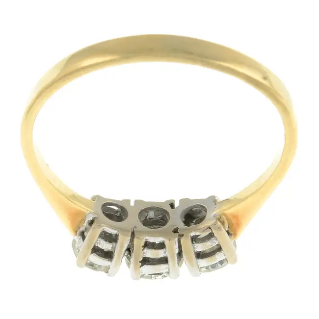 Diamond three-stone ring