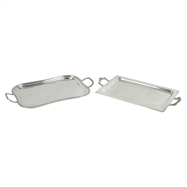 Selection of silver plated trays & platters, etc