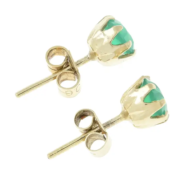 9ct gold chrysoprase stud earrings