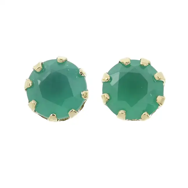 9ct gold chrysoprase stud earrings