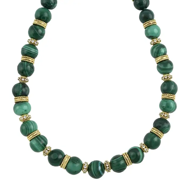 Malachite necklace, attributed to Vourakis
