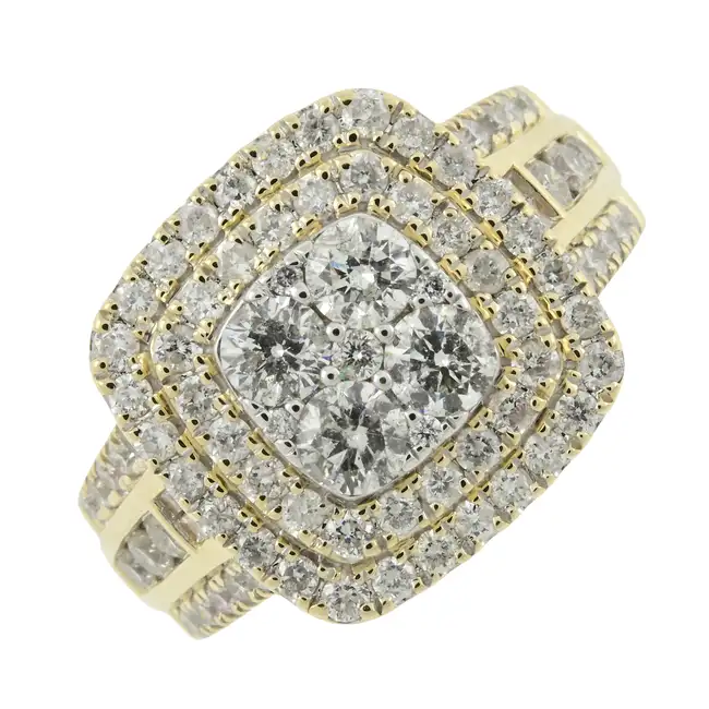 18ct gold diamond cluster dress ring 