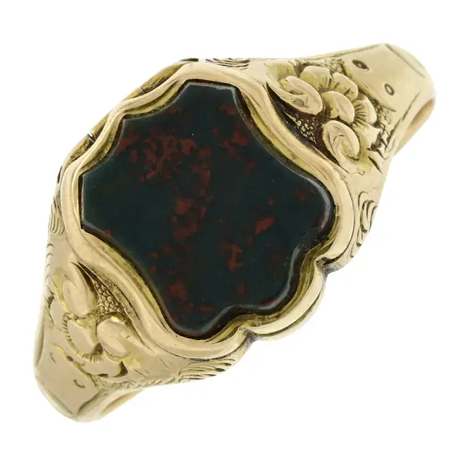 Late 19th century bloodstone signet locket ring