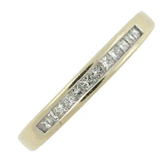 18ct gold square-shape diamond half eternity ring