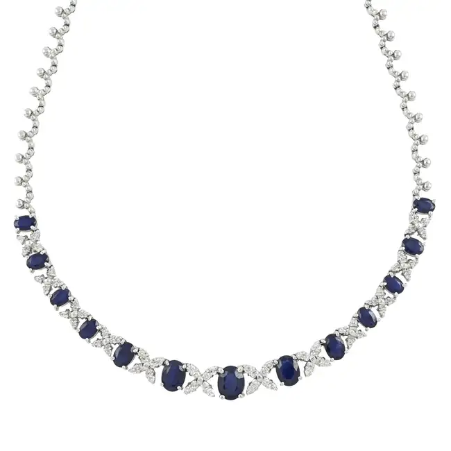 Sapphire and diamond necklace, by EFFY