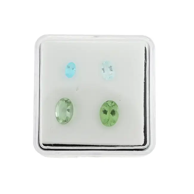 Four oval-shape vari-hue tourmalines, 2.78ct