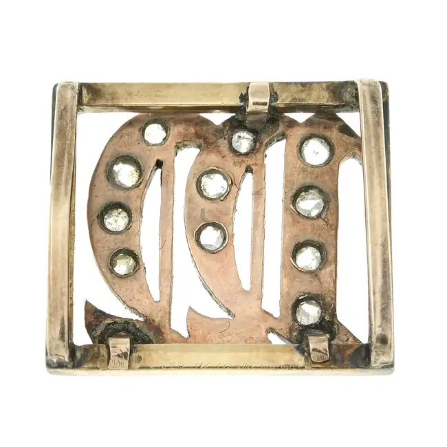 Early 20th century diamond 'M' initial slider