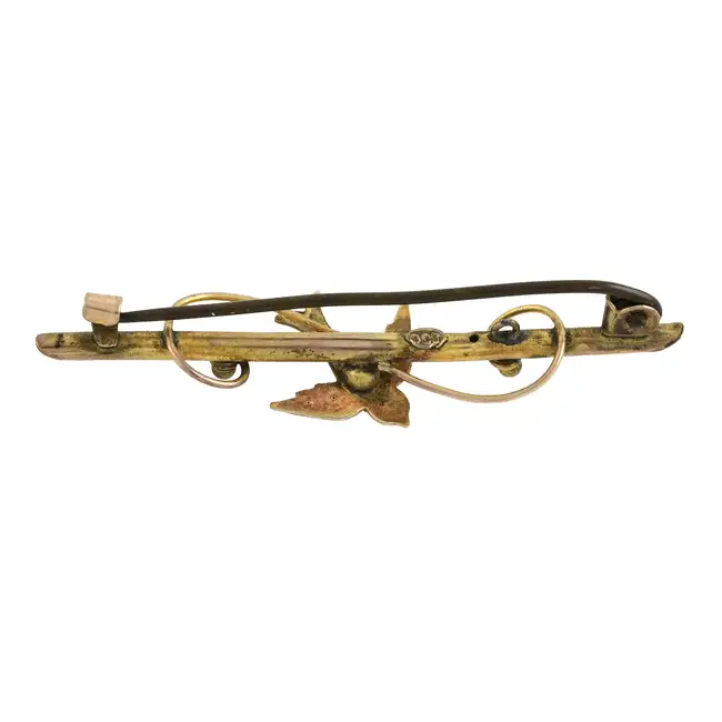 Late 19th century split pearl bird brooch