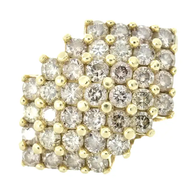 9ct gold diamond cluster dress ring