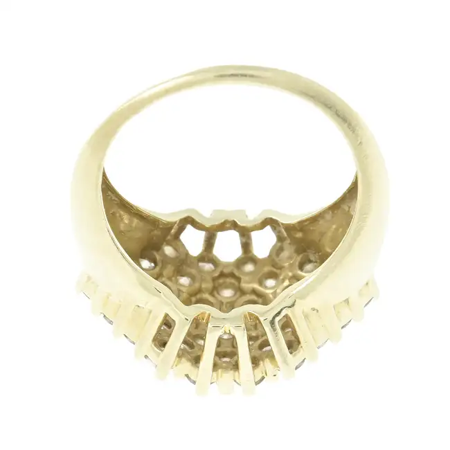 9ct gold diamond cluster dress ring
