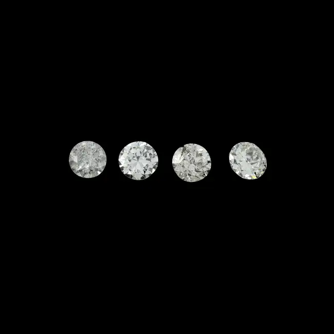 Four old-cut diamonds, 1.36ct