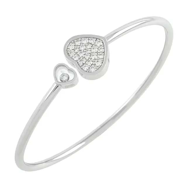 Gold diamond 'Happy Hearts' bangle, by Chopard