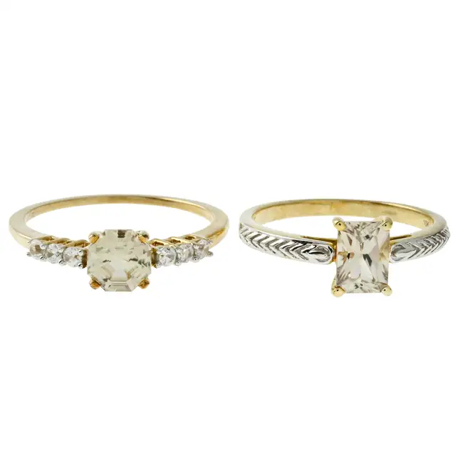 Two 9ct gold diaspore dress rings
