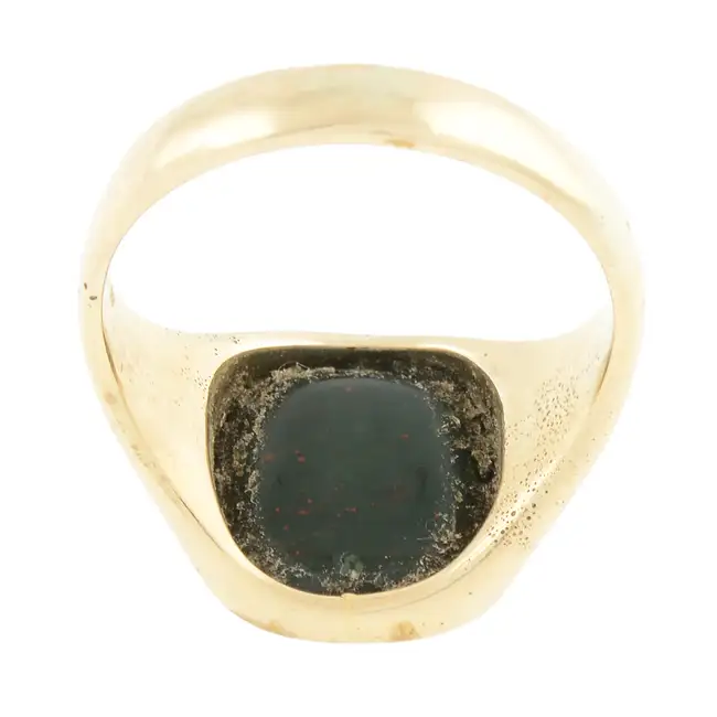 Early 20th c. bloodstone intaglio seal signet ring