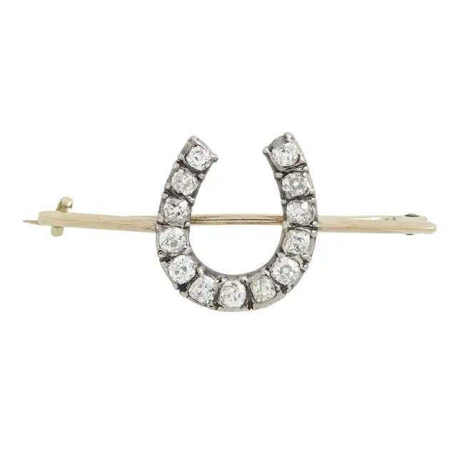 Early 20th century diamond horseshoe brooch