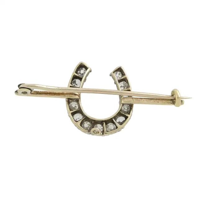 Early 20th century diamond horseshoe brooch