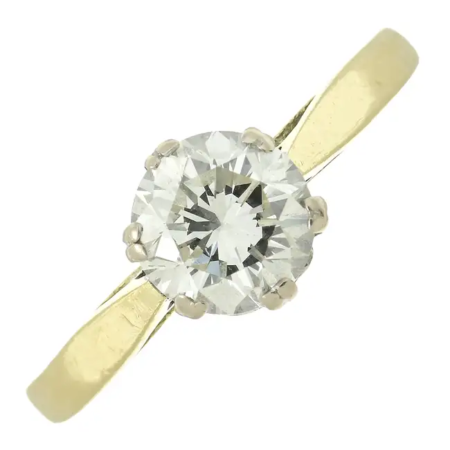 18ct gold diamond single-stone ring