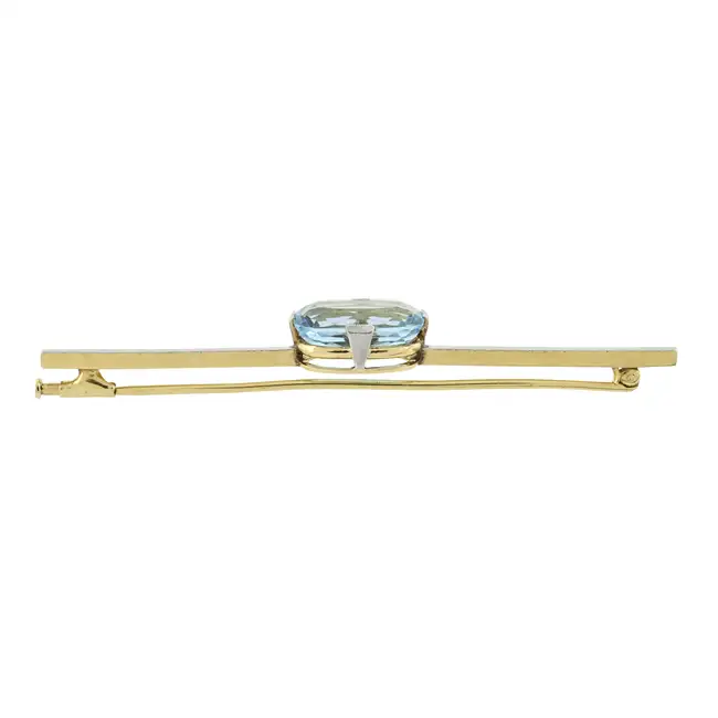 Early 20th century aquamarine bar brooch