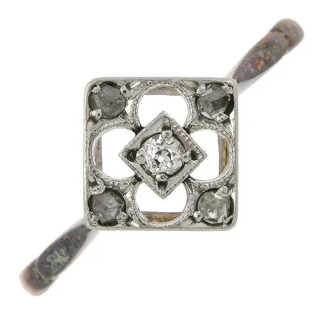 Early 20th century diamond openwork ring