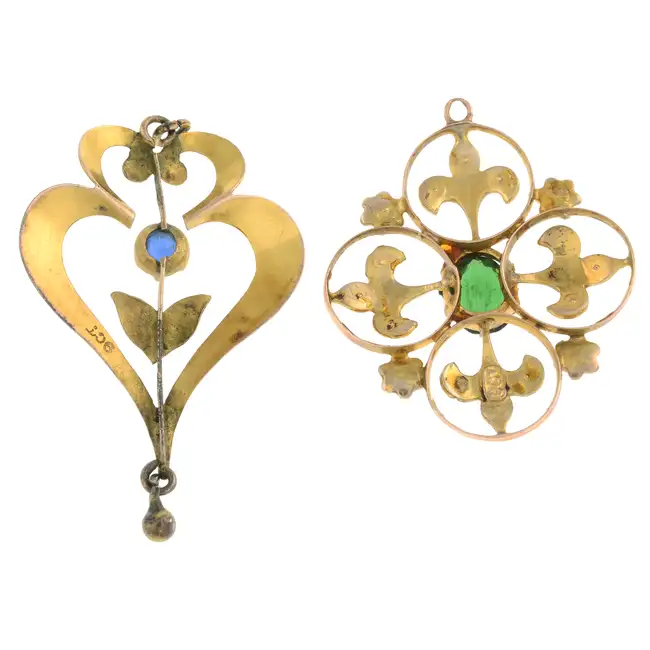 Two early 20th century paste pendants