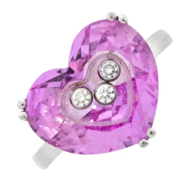 18ct gold diamond pink 'So Happy' ring, by Chopard