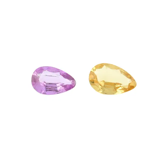 Two pear-shape vari-hue topazes, 2.31ct