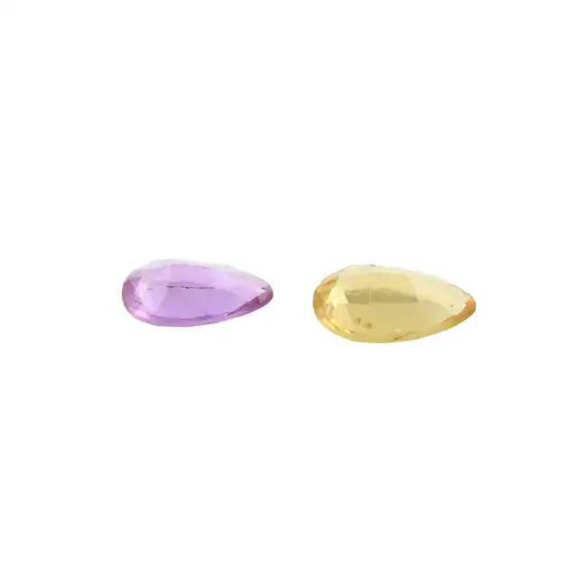 Two pear-shape vari-hue topazes, 2.31ct