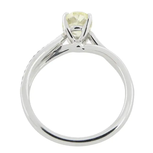 18ct gold 'yellow' diamond and diamond ring