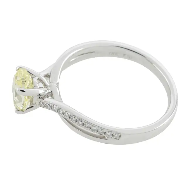 18ct gold 'yellow' diamond and diamond ring