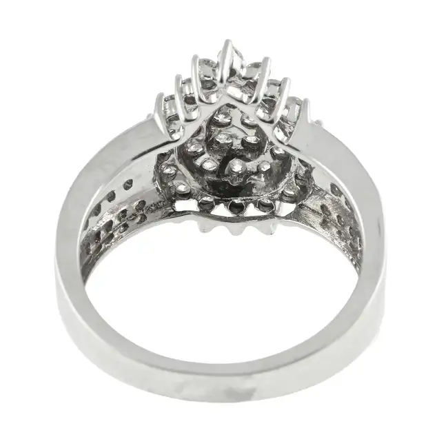 9ct gold diamond cluster dress ring