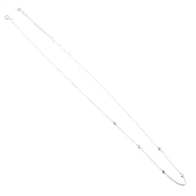 18ct gold emerald & diamond necklace