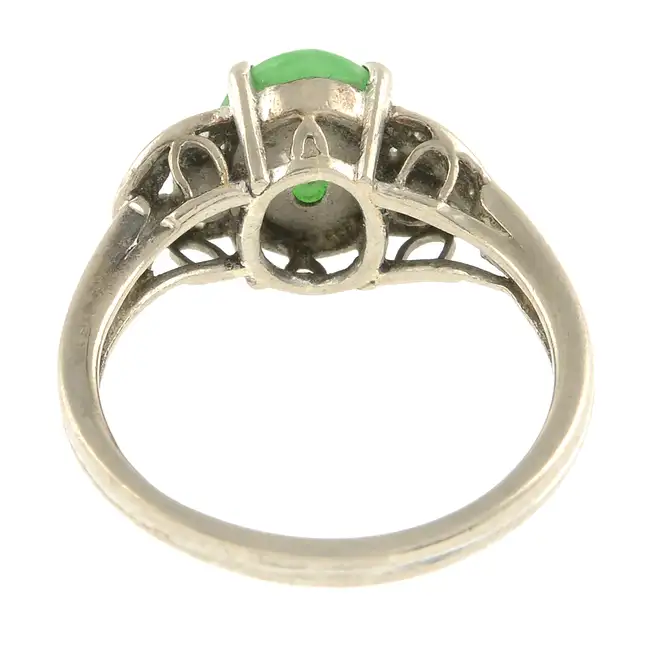 Jade & diamond dress ring
