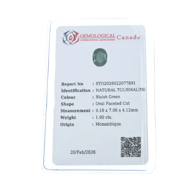 Oval-shape green tourmaline, 1.90ct