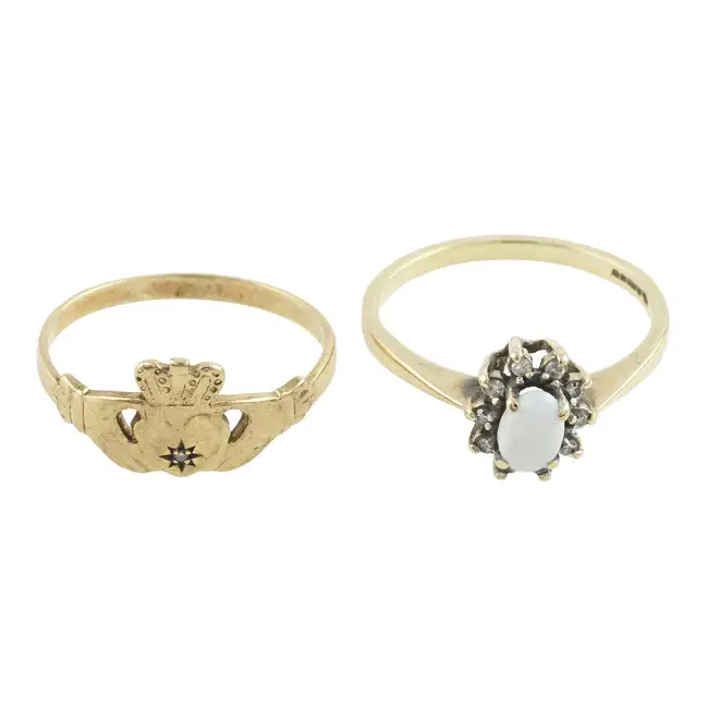 Two 9ct gold gem-set rings