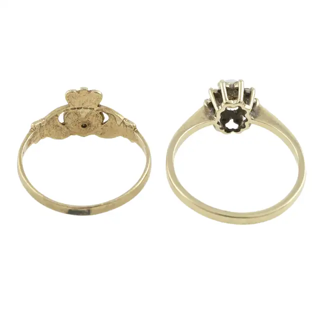 Two 9ct gold gem-set rings